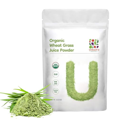 UNLEASHD ORGANIC Organic Wheatgrass Juice Powder 16oz 100% Pure Superfood Immune & Energy Boost Detox Support