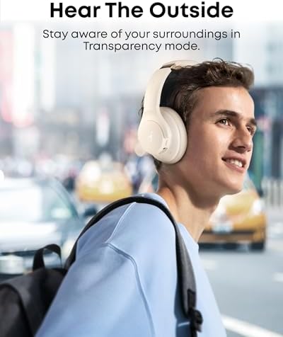 Soundcore by Anker Q20i Hybrid Active Noise Cancelling Headphones, White - 5