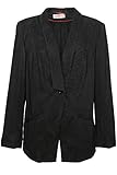  Sheego Blazer Gehrock Jacke Damen Nadelstreifen Viskose Plusgröße, Farbe:schwarz, Damengrößen:48