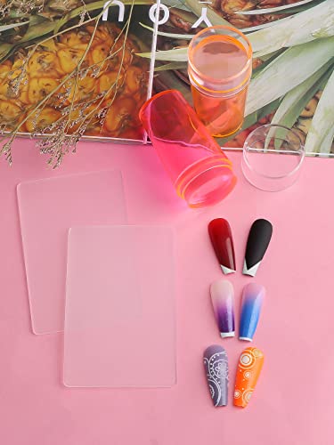 2Pcs French Tip Nail Stamp Ebanku French Nail Stamper Silicone Jelly Stamper For Nails With Scraper Nail Art Stamping Stamper Kit French Tip Image Plate Manicure Print Tools #TOP6