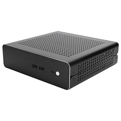SUNGOOYUE G60S Gabinete Mini ITX HTPC de Aluminio para Computadora de Escritorio, con Fuente de Alimentación DC ATX, Soporta 2x2.5 pulgadas o 1x3.5 pulgadas HDD, Montaje Horizontal Vertical en Pared (USB2.0) miniatura 1