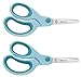Produktbild Set 2 Bastelschere Softgrip Kids Kinderschere Schere für Kinder, Länge 13 cm, aus rostfreiem Stahl, runde und spitze (Türkis - Linkhänder)