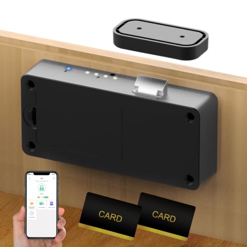 Anweller Smart Cabinet Lock Hidden No Drill Magnetic Keyless Electronic Digital RFID Bluetooth Drawer Lock for Baby Proofing Child Safety Adults Cupboard Closet Liquor File Cabinets
