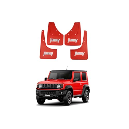 Image of Car Mud Flaps Mudguard for Suzuki Jimny BJ64 BJ74 2005-2025 Front and Rear Mudflaps Splash Guards Heavy Duty Flares 4-PC Auto Accessories,Send 1 Car Wash Towel,Red,2019~2025