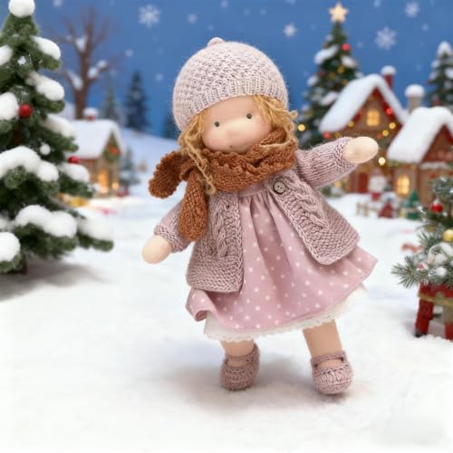 Muñeca Waldorf hecha a mano, 12 pulgadas miniatura 6