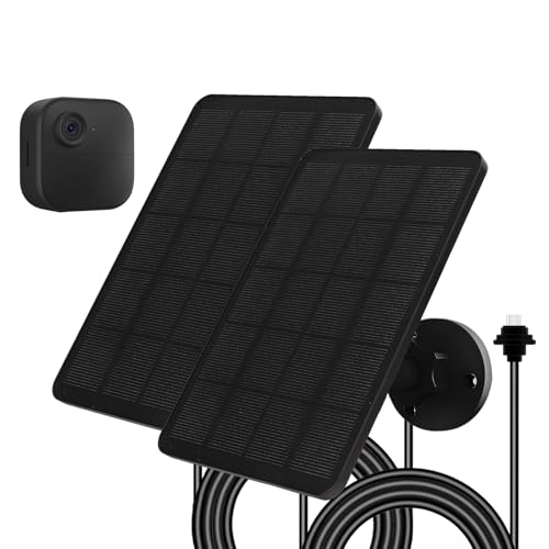 Solarpanel für Blink Kamera 4W Solarmodul kompatibel mit Blink Outdoor 4 (4th Gen) Kamera Verstellbarer Halterung 4m Ladekabel IP65 Wasserdicht 2 Pack