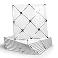 Chejiaye Peel and Stick Backsplash Tiles 10-Pack - White Geometric Self-Adhesive PVC Wall Panels, Waterproof Kitchen Backsplash Stick on Tile for Kitchen,Bathroom, Laundry Room Walls (11.8"x11.8")