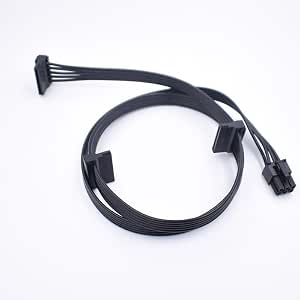 Cable Modular PCI-E 6Pin A 4 SATA Para Fuente Corsair RM850/RM1000 - Extensión Para Discos Duros Y SSD | 18 AWG, Protección TPE