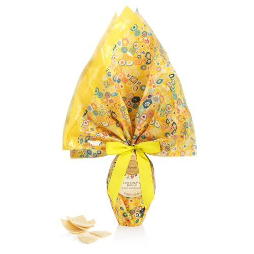 Venchi - Uovo di Cioccolato, Gusto Cioccolato Bianco, con Sorpresa, Grafica Murrine di Venezia, Senza Glutine, 220 gr, Collezione Pasqua, Idea Regalo