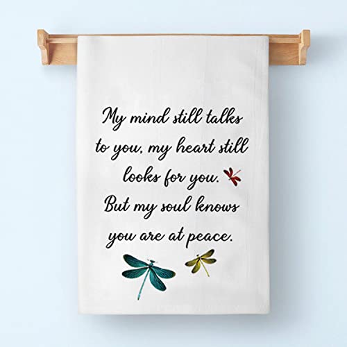Bdpwss Dragonfly Kitchen Towel My Mind Still Talks To You My Heart Still Looks For You Dish Towel For Dragonfly Memorial Gift (Dragonfly My Mind Tw) #TOP5