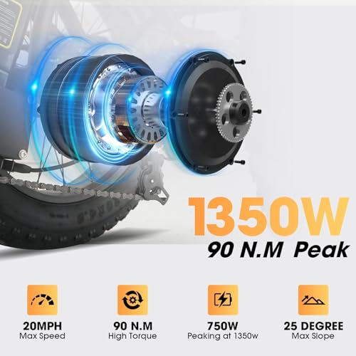 Skeri Electric Tricycle for Adults, 750W(Peak 1350W) Motor Etrike, 20″x4″ Folding Fat Tire Electric Trike, 48V13Ah Battery, 3-Wheel Electric Bike, 20MPH, Front & Rear Basket & Differential
