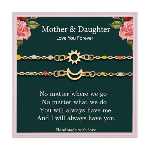 Image of Matching Mother Daughter Bracelets for 2 Daughter and Mother Jewelry for Daughter Gifts From Mom, Inspirational Jewelry for Daughter Mother Gift