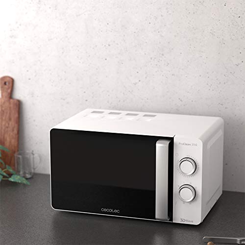 Cecotec-Microondas-con-Grill-ProClean-3110-700-W-Grill-800-W-20-L-de-capacidad-Tecnologia-3DWave-Modo-Descongelacion-6-Niveles-de-Potencia-Temporizador-30-mins-Blanco