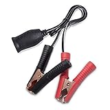 BESTEK 12V 24V Extension Cord Plug Socket with Battery Clamp, 3.9ft/1.2m 16AWG Battery Clip-On Car Cigarette Lighter Adapter