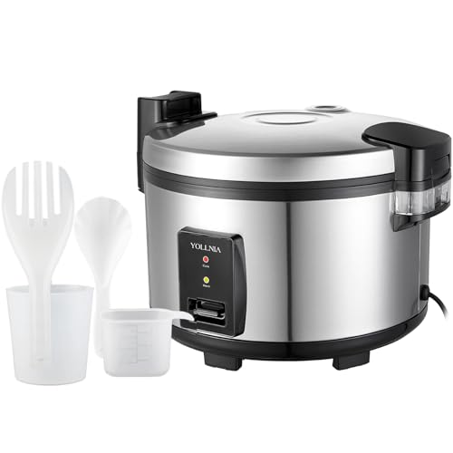 Cuiseur à Riz Yollnia 20L - Pour 35-50 Personnes - Fonction Maintien Au Chaud 12h - 2000W - Inox
