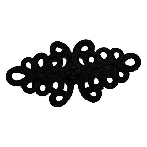 Lyracces Sewing Fasteners Knotting Christmas Xmas Tree Fabric Chinese Decorative Knots Cheongsam Frogging Button (Black) Cover