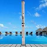 AMGYM Solar Outdoor Shower Brushed Stainless Steel Outdoor Solar Shower 11 Gallon Warm Water Pool...