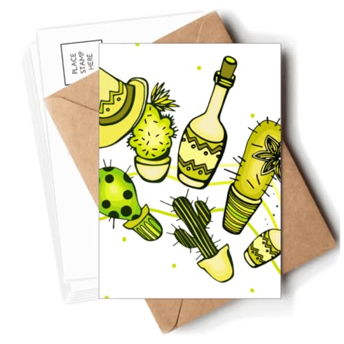 Enveloppes cartes postales mexicaines au papier premium motif cactus
