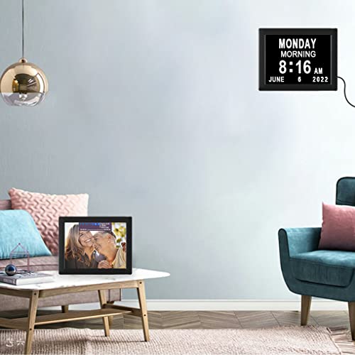 Johnziny 【 Upgraded 8 Inch Ips Hd Screen Digital Day Calendar Clock- 8 Alarm,Auto-Dimming,Large Day Date Dementia Clocks For Seniors Elderly Vision Impaired Memory Loss #TOP7
