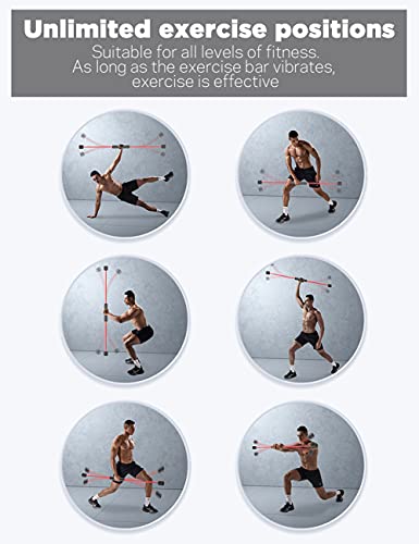 Elastic Fitness Exercise Bar,High Frequency Vibration,Fast Body Shaping And Weight Loss.Resistance Workouts In Home Gym.Muscle Rehabilitation,Aerobic Exercise Fitness Equipment