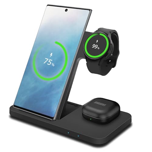 MMOBIEL Chargeur sans Fil pour Samsung - Support de Charge sans Fil 3 en 1 pour MagSafe Samsung Galaxy S26/S25/S24/S23/S22 Séries, Galaxy Watch 8/7/6, Galaxy...