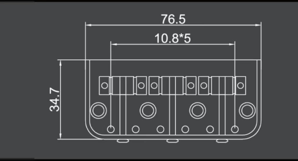 Guyker Fixed Short Bridge Assembly with Brass Compensated 3-Saddle and Steel Base Plate Compatible with Vintage TL Start ST Electric Guitar - Image 4