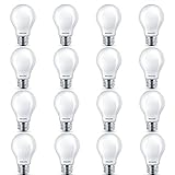 Philips LED Classic Glass Non-Dimmable A19 Light Bulb: 800-Lumen, 5000-Kelvin, 7-Watt (60-Watt Equivalent), E26 Base, Daylight, Frosted, 16-Pack