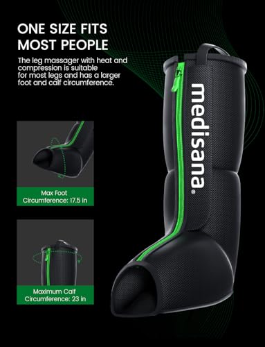Medisana Leg Massagers with Heat and Compression, Leg Massager for Circulation and Pain Relief, Foot and Calf Massager Machine for Edema, Relax Recover-White Elephant Gifts for Dad Men Mom Women - Image 7
