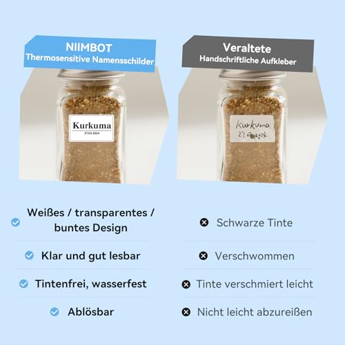 NIIMBOT Etiketten Wasserfeste Selbstklebender Etikettenband für B1 B1Pro B2 B2Pro B21 B21Pro B31 B3S K3 Etikettendrucker, 3-Rollen Thermo-Etikettenband, 26x26mm Rosa, 34x34mm Bunt, 41x41mm Bunt