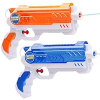 Quanquer Wasserpistole für Kinder, 280 ml Wasserpistole mit 9 Metern Reichweite, Spielzeug für Gartenpartys, Pool andere Aktivitäten im Freien für Jungen und Mädchen (2er-Pack)