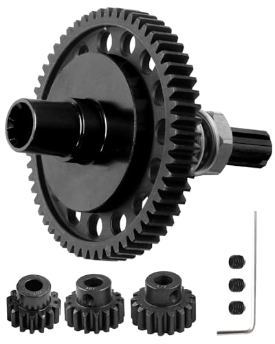 Rcarmumb 57T Slipper Gear Upgrades Part for 1/10 Granite Senton Vorteks Big Rock Kraton Outcast 1/8 Typhon?Steel 57T 0.8Mod RC Gear w/ 3.175mm 15T 16T 17T Pinions,Black