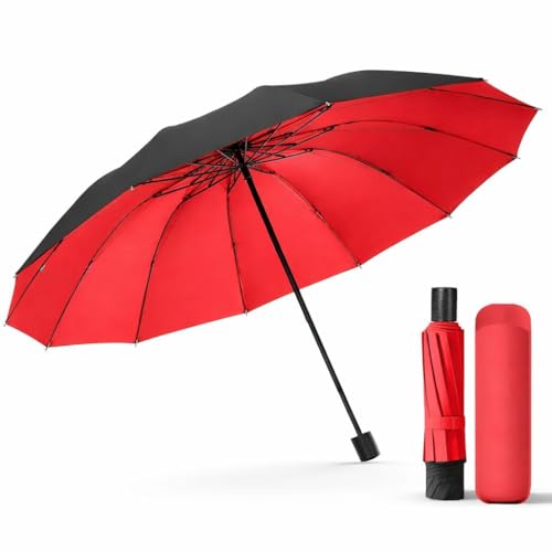 Guarda-Chuva Xiaomi Extra Grande 130cm, Proteção Completa, Impermeável, Design com Nervuras Reversas (Red)