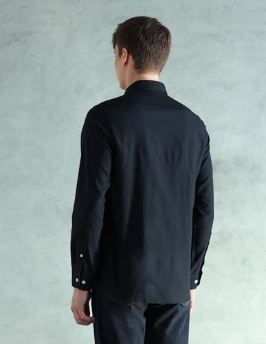 Image of Arrow Sport Solid Slim Fit Cotton Shirt for Men - Full Sleeve Mens Casual Shirts