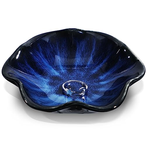 Holibanna Ceramic Seasoning Dish Lotus Leaf Shaped Sauce Condiment Sushi Soy Dipping Bowl Snack Serving Dish for Wedding Jewelry Holder Dresser Display Plate