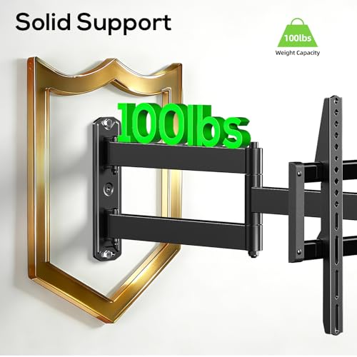 Image of USX MOUNT Corner TV Wall Mount with 32.05 inch Long Arm for 32-75 Inch TVs up to 100 lbs, Full Motion TV Wall Mount Bracket with Swivel and Tilt, Max VESA 600x400mm fit Most 32 40 50 55 60 65 70 75TVs