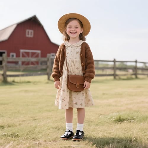Image of GINFIVE Toddler Girls Dress Shoes Little Kids Flats School Mary Janes Shoes