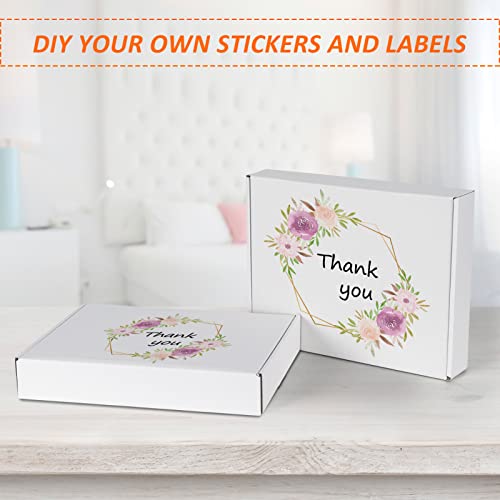 Image of HORLIMER 12x9x2 inches Shipping Boxes Set of 25, White Corrugated Cardboard Box Literature Mailer