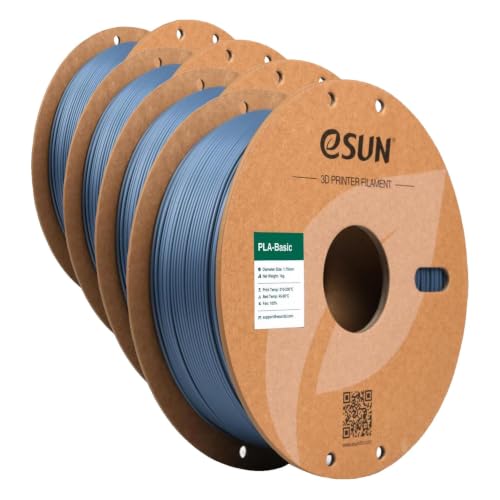 Image of eSUN PLA Basic Filament 1.75mm, 3D Printer Filament High Speed PLA for Fast Printing, 1KG Spool (2.2 LBS) 3D Printing Filament for High Speed 3D Printers, Grey (Pack of 4)