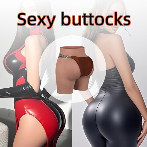 Image of Silicone Buttock-Shaping Panties | Fake Hip Enhancer Underwear for Crossdressers, Transgender Individuals & Drag Queens(29in-43in) Brown