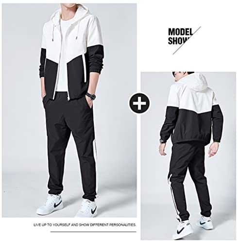Floette Men Retro Windbreaker Track Suit Track Jacket Track Pant Athletic Hip Hop Windproof Sweat Suit2