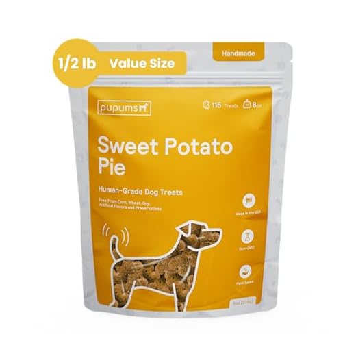 Pupums Sweet Potato Dog Treats Organic Ingredients Grain Free Non-GMO Highly Digestible Dog Biscuits Made in USA (8oz)