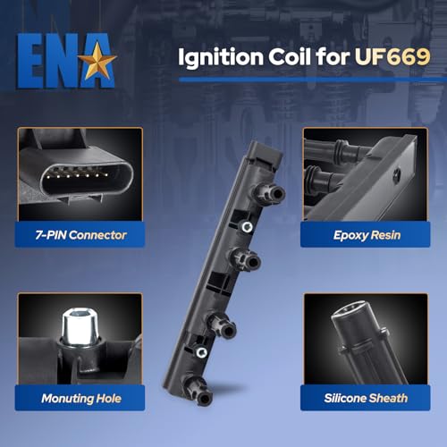 Ignition Coil Pack Compatible with Chevy Cruze 1.4L Turbo Sonic Trax Volt Cadillac ELR Buick Encore 2011 2012 2013 2014 2015 2016 2017 2018 2019 2020 2021 Coils Pack Replace for UF669 D521C 55577898 by ENA - Used condition - Image 3