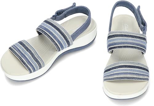 Image of Clarks Women's Arla Stroll Sandal, Blue Combi, 41 EU