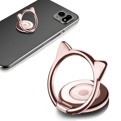 Vilbocr Cell Phone Ring Stand Holder,Cute Little Devil Metal Finger Stand Kickstand 360°Rotation Phone Ring Ring Hand Grip.Cellphone Support Ring Holder Finger Grips for All Smartphones (rose gold)