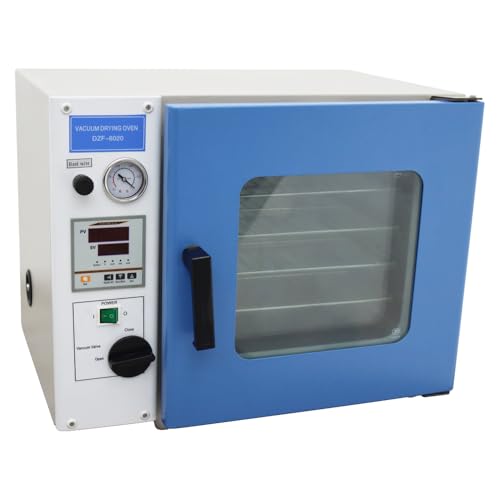 EQCOTWEA 0.9 Cu Ft Vacuum Drying Oven 50~250℃ Lab Drying and Heating Oven with 304 Stainless Steel 4 Layers for Industrial, Laboratory 110V 1000W