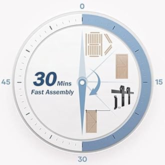 FREDBECK 42in x 80in Sliding Wood Barn Door with 7FT Barn Door Hardware Kit Included K Shape Solid Spruce Panel Sliding Door Double Surfaces Need to Assembly