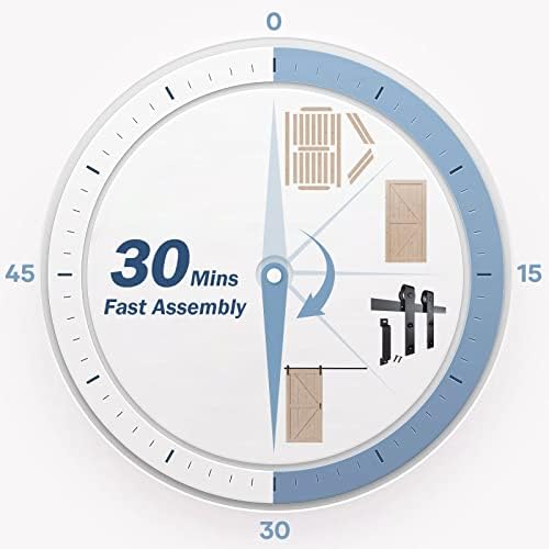 FREDBECK 42in x 80in Sliding Wood Barn Door with 7FT Barn Door Hardware Kit Included K Shape Solid Spruce Panel Sliding Door Double Surfaces Need to Assembly
