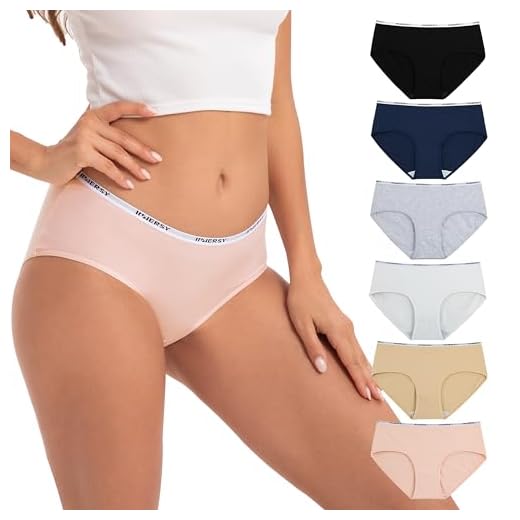 INNERSY Bragas Mujer Algodón Hipster Cómodo Transpirables Briefs Pack de 6（S-EU 38, Basico）