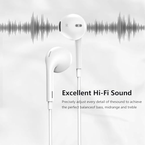 1Pack Wired Earbuds for iPhone Headphones Ear Phones, Half in Ear Headsets by FCV - Used condition - US$8.98