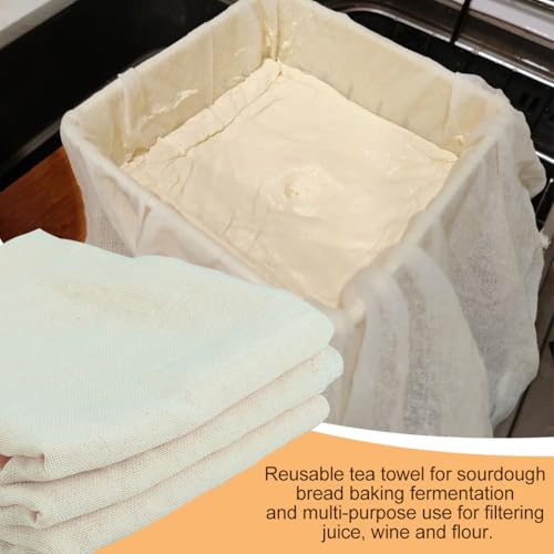 Cotton for Bread Baking Soft Tea Towels for Baking Sourdough Bread Proofing Towel Pastry Cloth for Dough, Baguettes, Loaves, Pastry, Homemad 28x28inchs